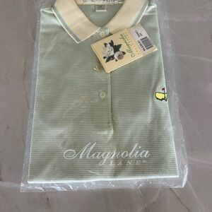 Masters Green Striped Polo Shirt